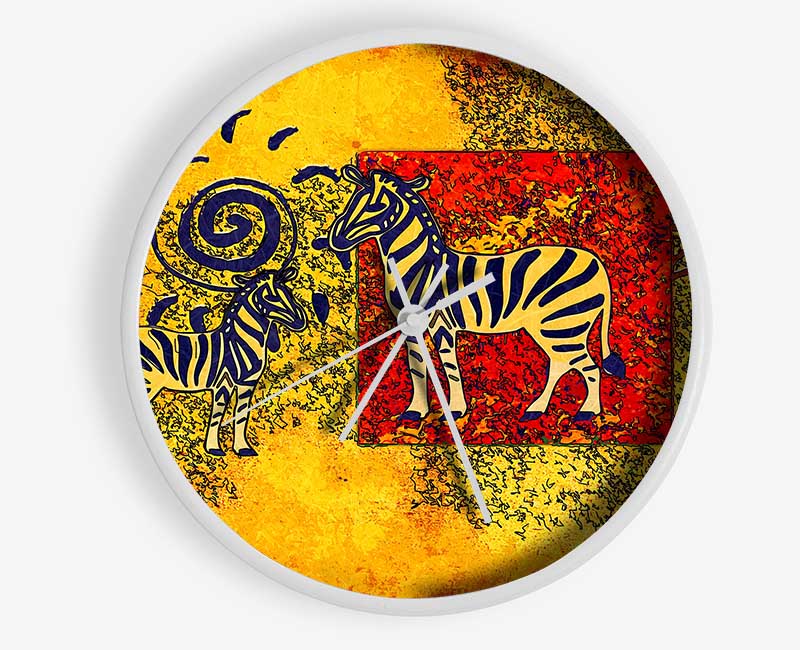 African Tribal Art 11 Clock - Wallart-Direct UK