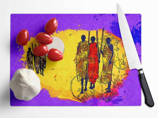 African Tribal Art 12 Glass Chopping Board