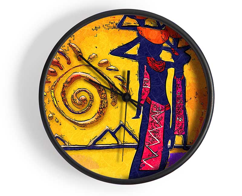 African Tribal Art 13 Clock - Wallart-Direct UK