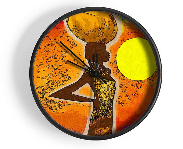 African Tribal Art 5 Clock - Wallart-Direct UK