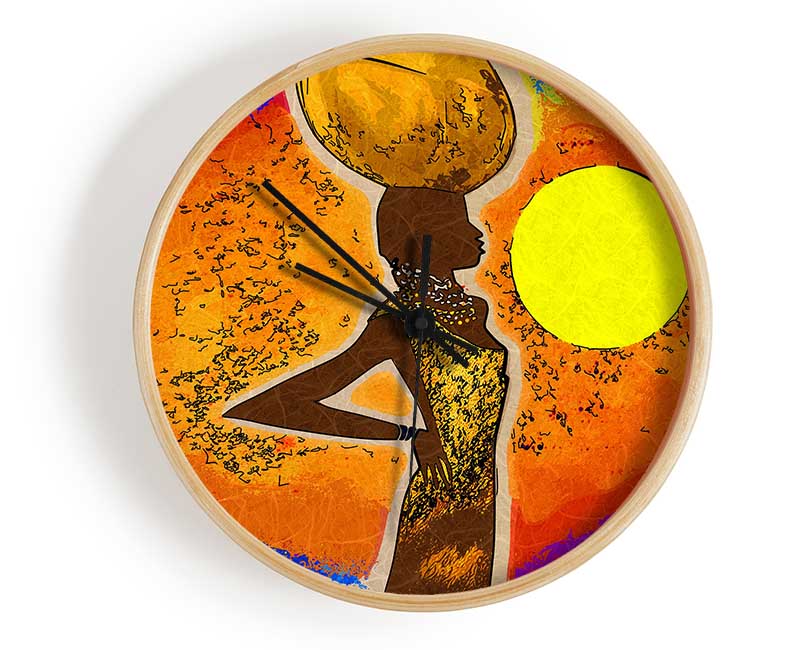 African Tribal Art 5 Clock - Wallart-Direct UK