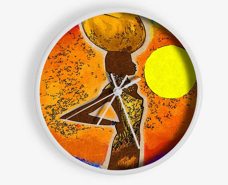 African Tribal Art 5 Clock - Wallart-Direct UK