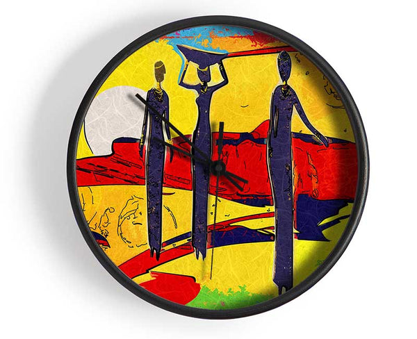 African Tribal Art 14 Clock - Wallart-Direct UK