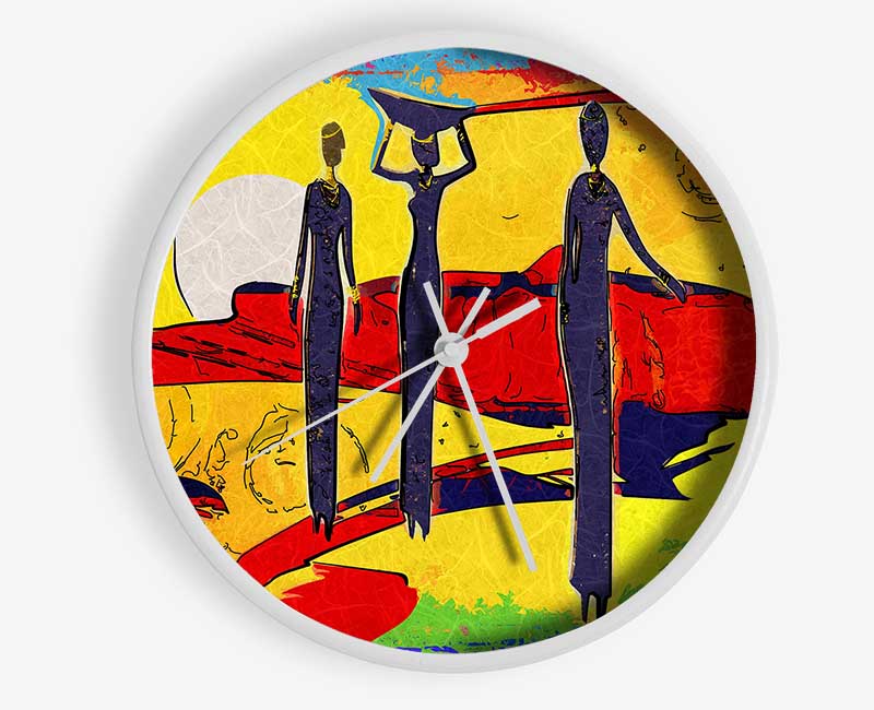 African Tribal Art 14 Clock - Wallart-Direct UK