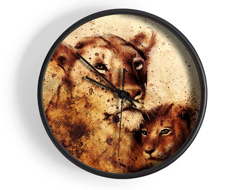 Indian Lioness Clock - Wallart-Direct UK