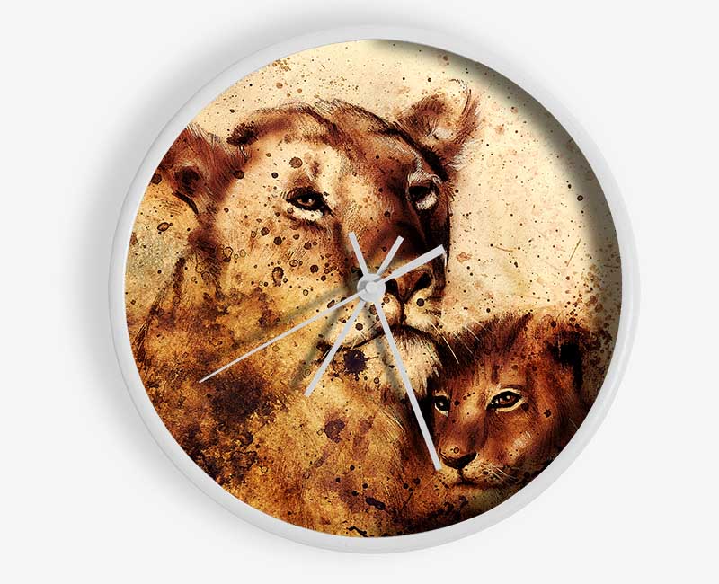 Indian Lioness Clock - Wallart-Direct UK