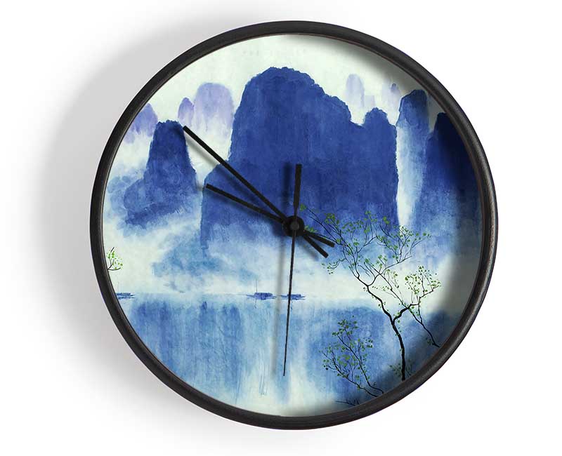 Japanese Mountain Reflections Clock - Wallart-Direct UK