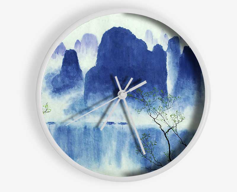 Japanese Mountain Reflections Clock - Wallart-Direct UK