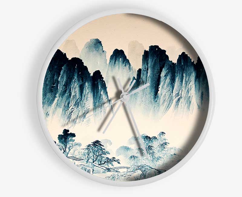 Beautiful Japanese Hills Clock - Wallart-Direct UK