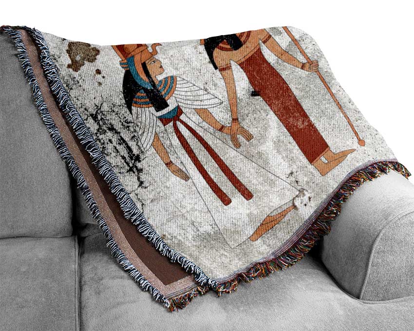 Egyptian King And Queen 1 Woven Blanket