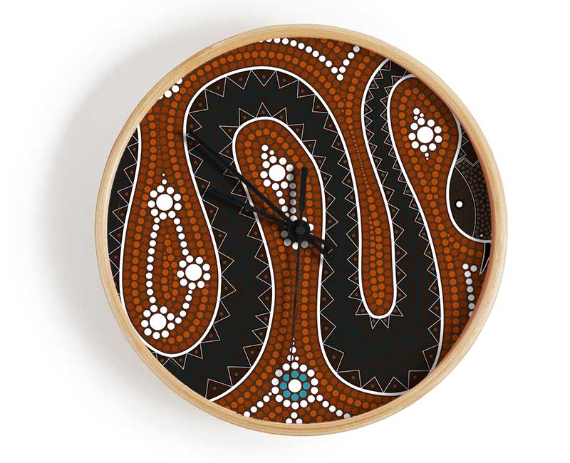 Aboriginal Pattern 6 Clock - Wallart-Direct UK