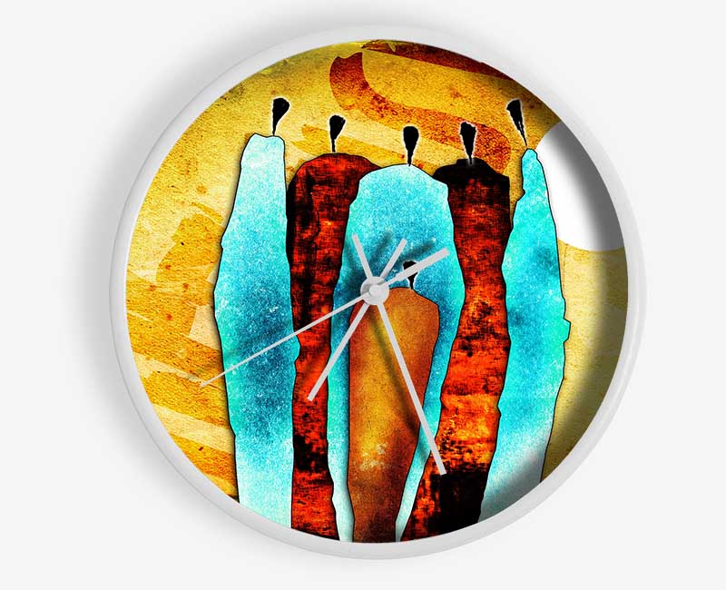 African Tribal Art 10 Clock - Wallart-Direct UK