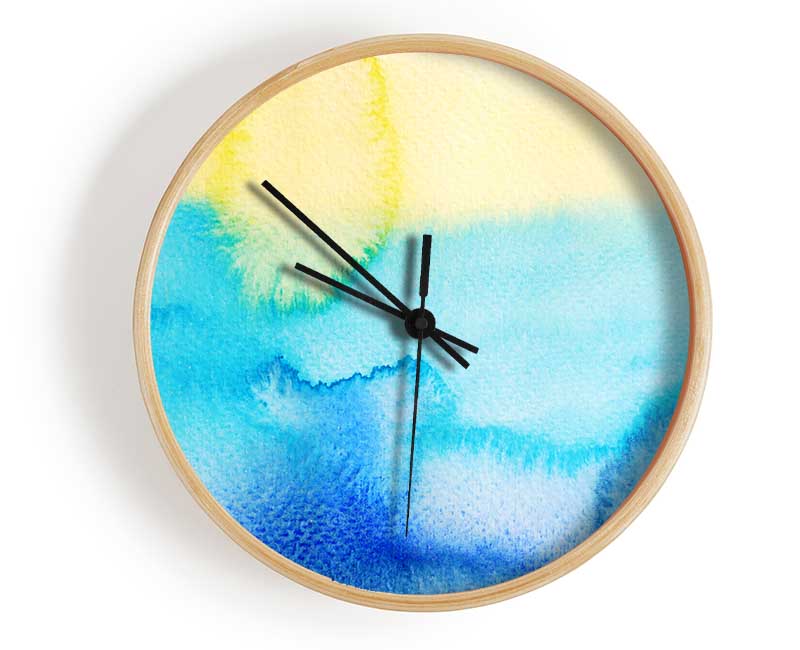 Blue And Yellow CombineAb Clock - Wallart-Direct UK