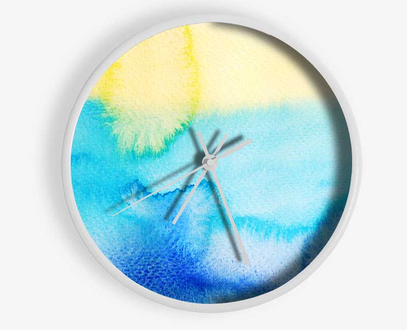 Blue And Yellow CombineAb Clock - Wallart-Direct UK