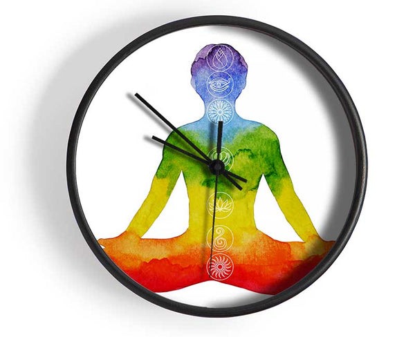 Chakra Meditation Colours 4 Clock - Wallart-Direct UK