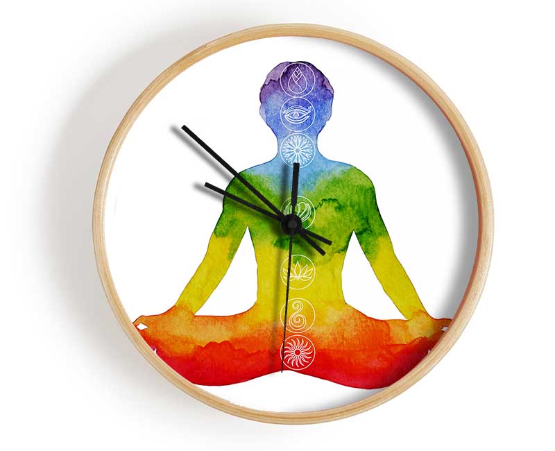 Chakra Meditation Colours 4 Clock - Wallart-Direct UK