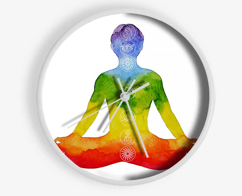 Chakra Meditation Colours 4 Clock - Wallart-Direct UK