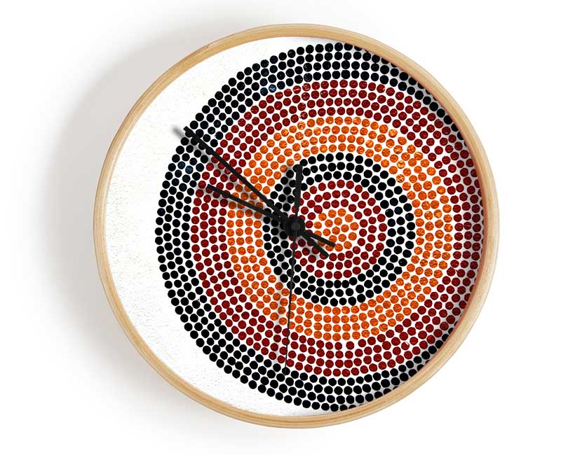 Aboriginal Pattern 7 Clock - Wallart-Direct UK