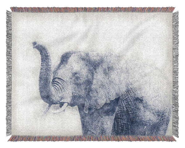 Beautiful Indian Elephant Woven Blanket