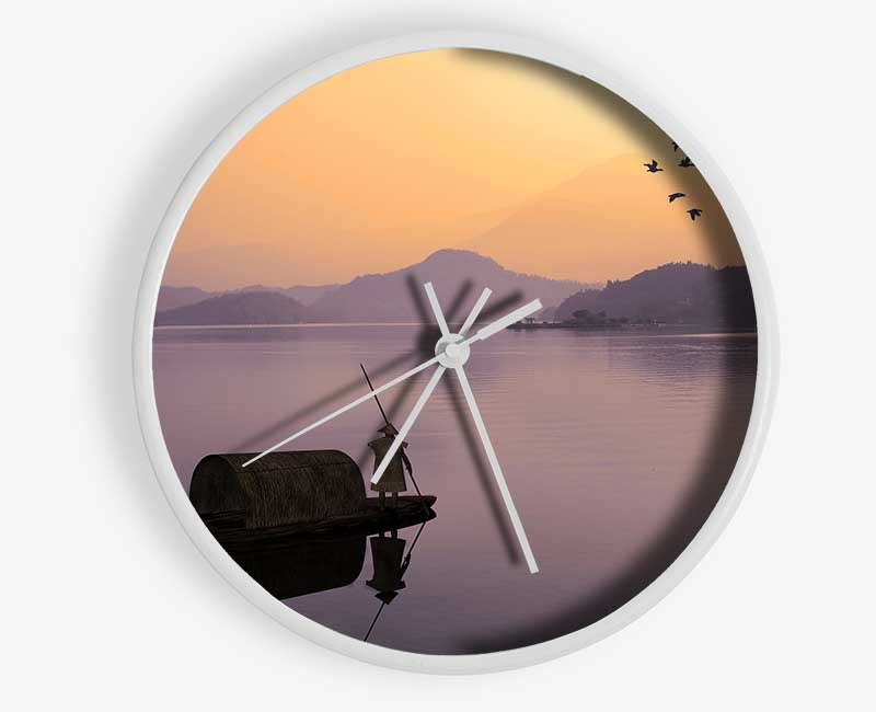 Chinese Fisherman At Dusk Clock - Wallart-Direct UK