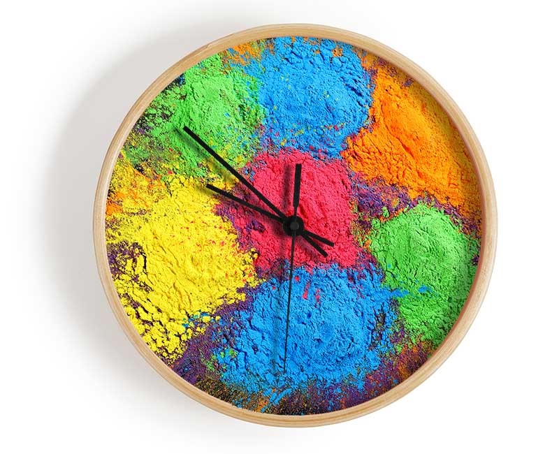 Chakra Powder Colours Clock - Wallart-Direct UK