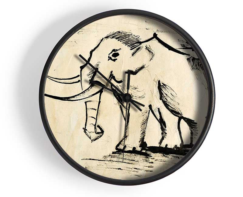 Indian Elephant 1 Clock - Wallart-Direct UK