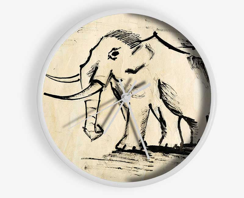 Indian Elephant 1 Clock - Wallart-Direct UK