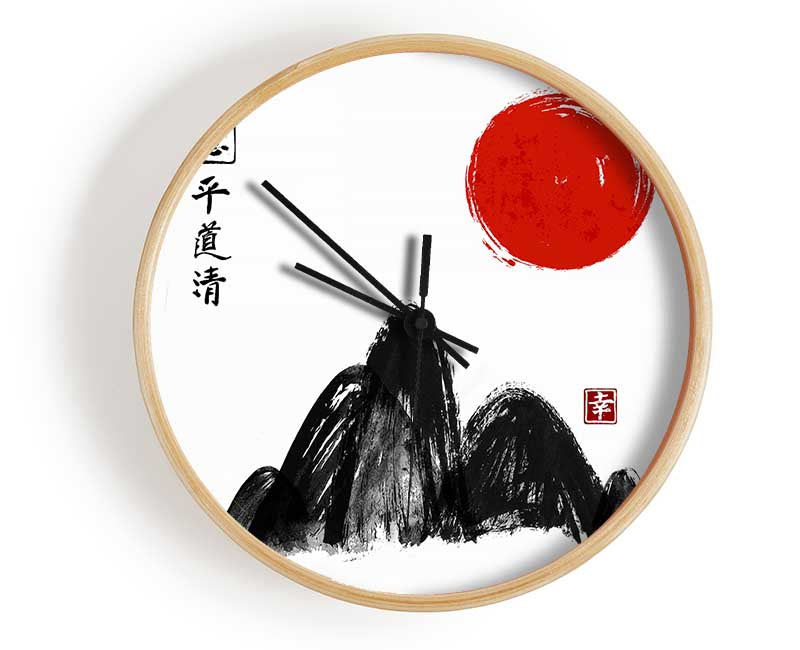 East Asia Mountain Sun Clock - Wallart-Direct UK