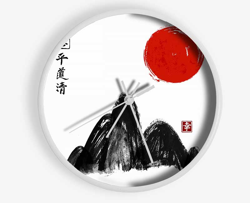 East Asia Mountain Sun Clock - Wallart-Direct UK