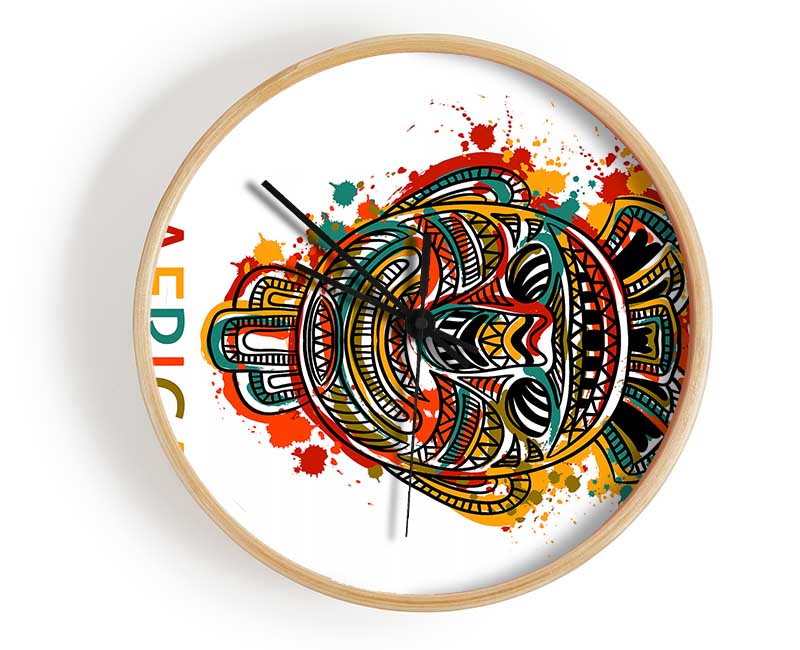 African Mask Clock - Wallart-Direct UK