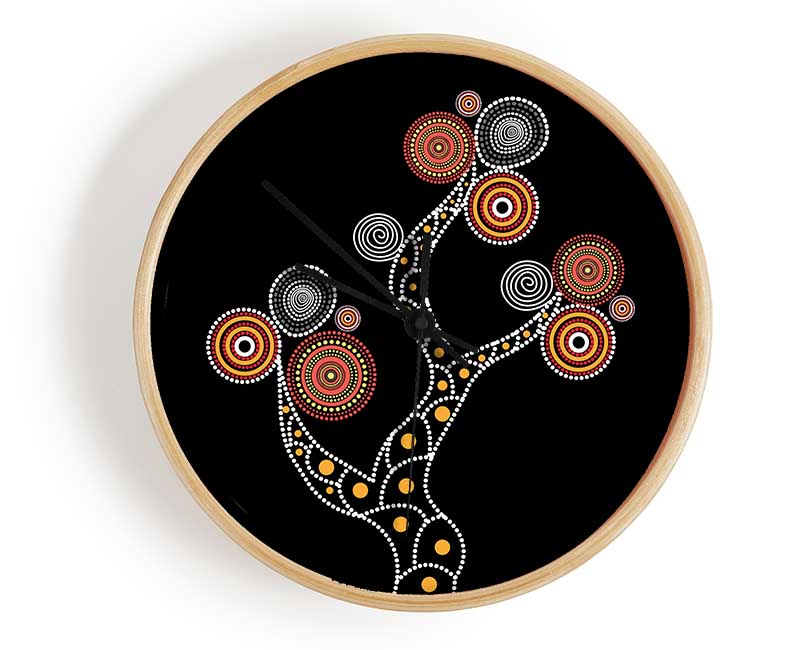 Aboriginal Tree 1 Clock - Wallart-Direct UK