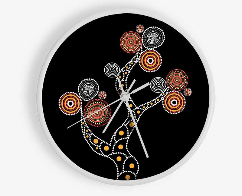 Aboriginal Tree 1 Clock - Wallart-Direct UK