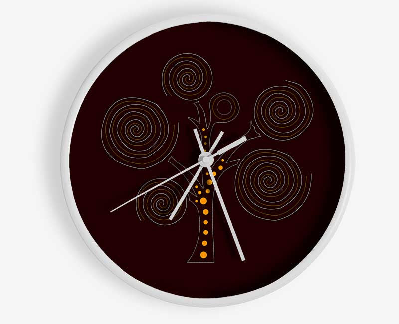 Aboriginal Tree 3 Clock - Wallart-Direct UK