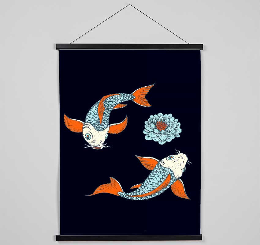 Japanese Koi Twins Hanging Poster - Wallart-Direct UK