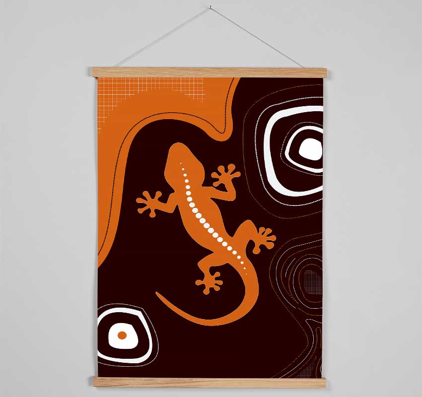 Aboriginal Lizard 3 Hanging Poster - Wallart-Direct UK