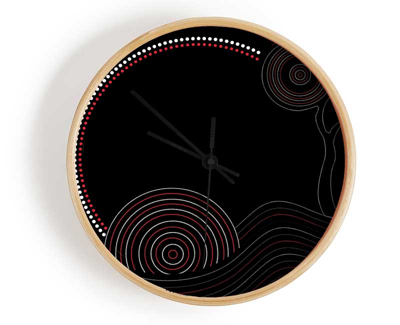 Aboriginal Sunset Tree Clock - Wallart-Direct UK