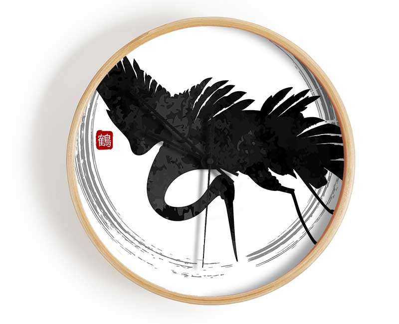 Japanese Crane 1 Clock - Wallart-Direct UK