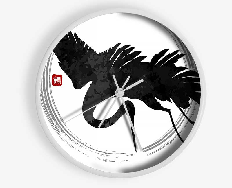 Japanese Crane 1 Clock - Wallart-Direct UK