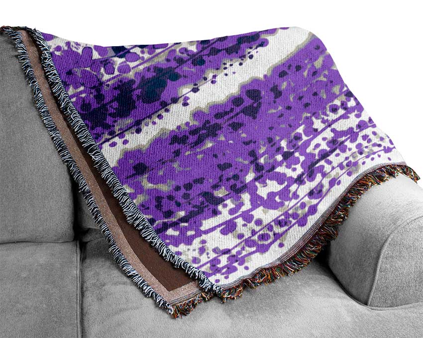 Chinese Purple Blossom Woven Blanket