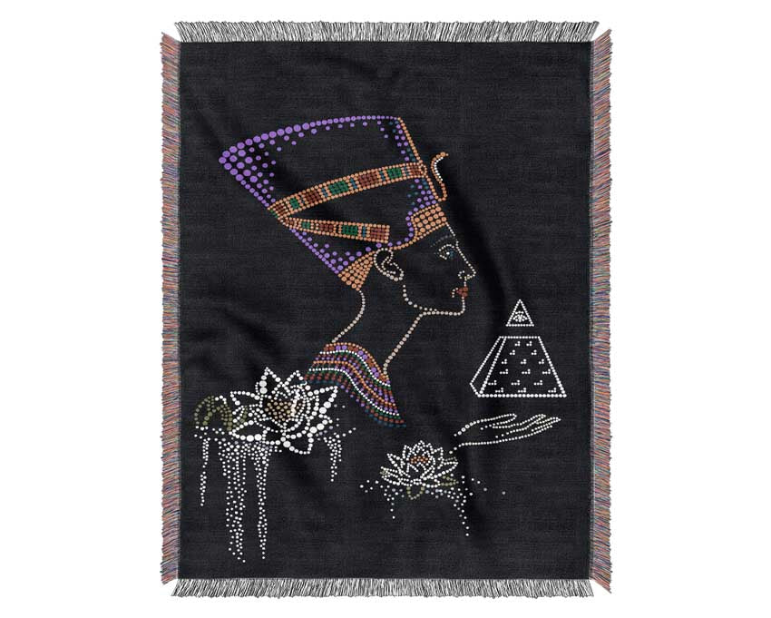 Egyptian Nefertiti Woven Blanket