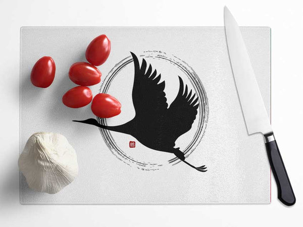 Japanese Crane 3 Glass Chopping Board