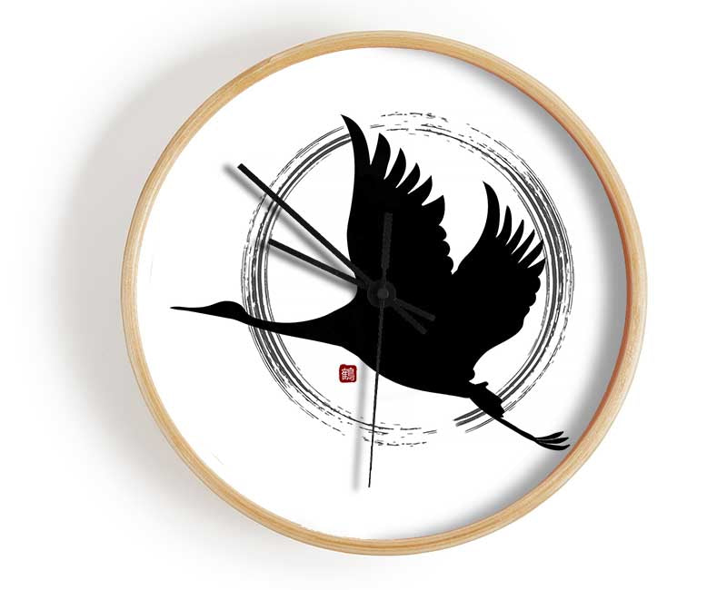 Japanese Crane 3 Clock - Wallart-Direct UK