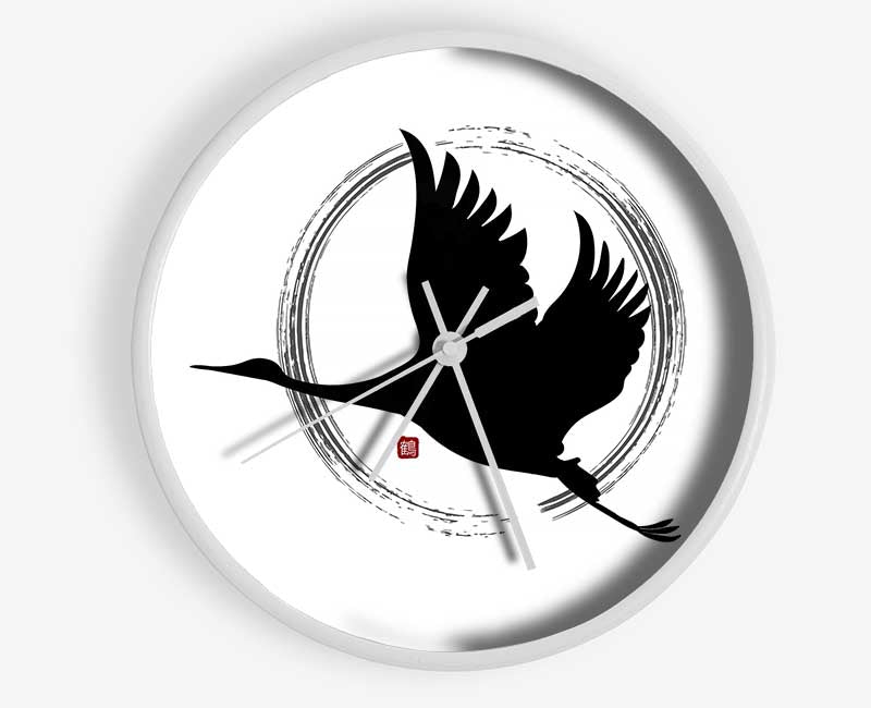 Japanese Crane 3 Clock - Wallart-Direct UK