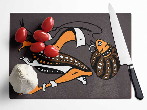 African Tribal Art 16 Glass Chopping Board