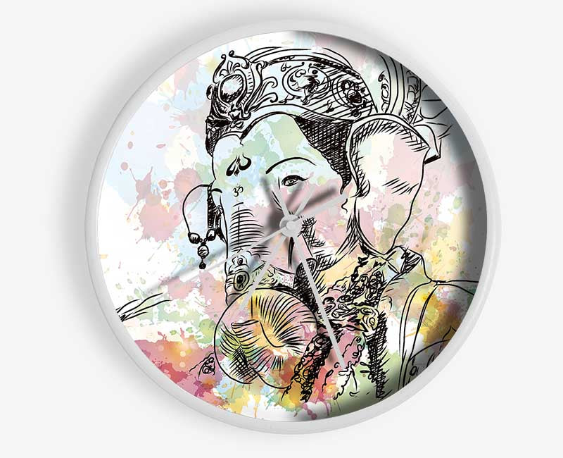 Hindu God Ganesha 7 Clock - Wallart-Direct UK