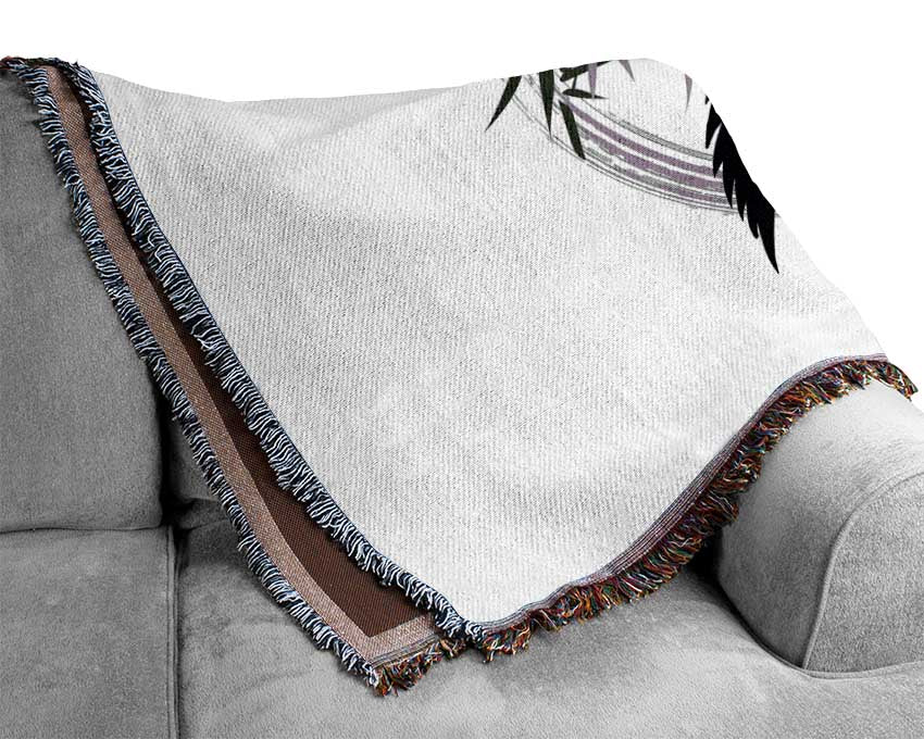 Japanese Bamboo And Crane Woven Blanket