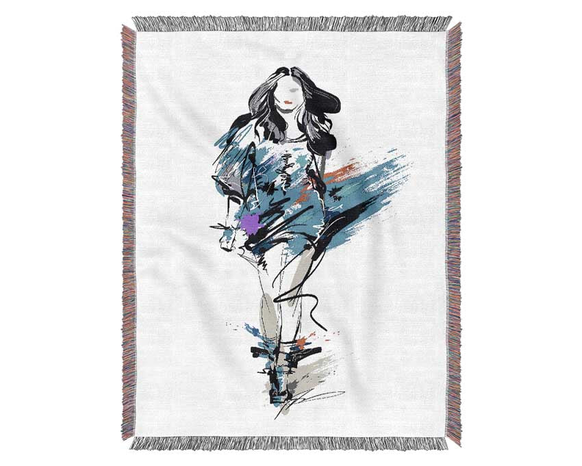 Runway Blues Woven Blanket