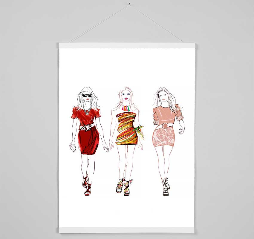 Catwalk Dresses Hanging Poster - Wallart-Direct UK