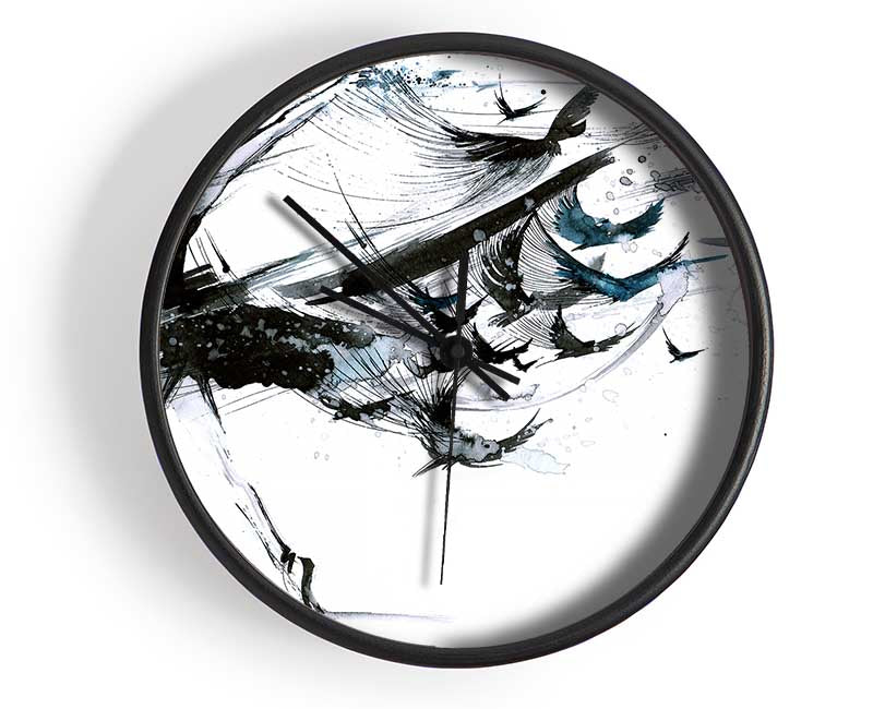 Black Birds Clock - Wallart-Direct UK