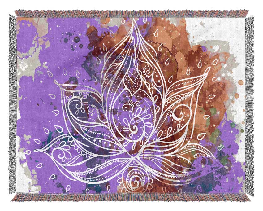 Abstract Lotus Leaves Woven Blanket